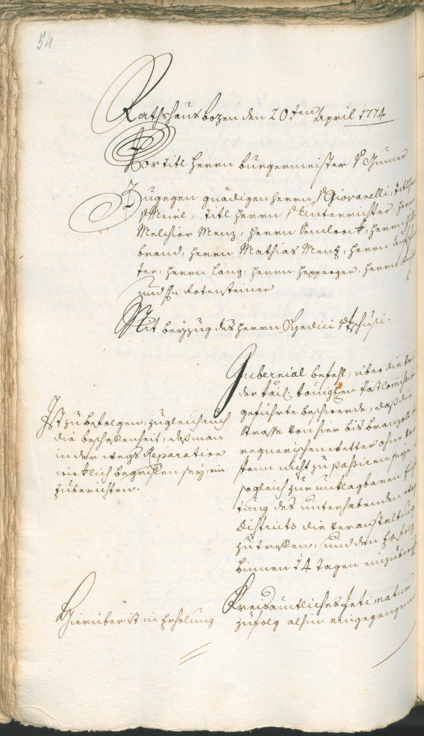 Archivio Storico della Città di Bolzano - BOhisto protocollo consiliare 1774/77 