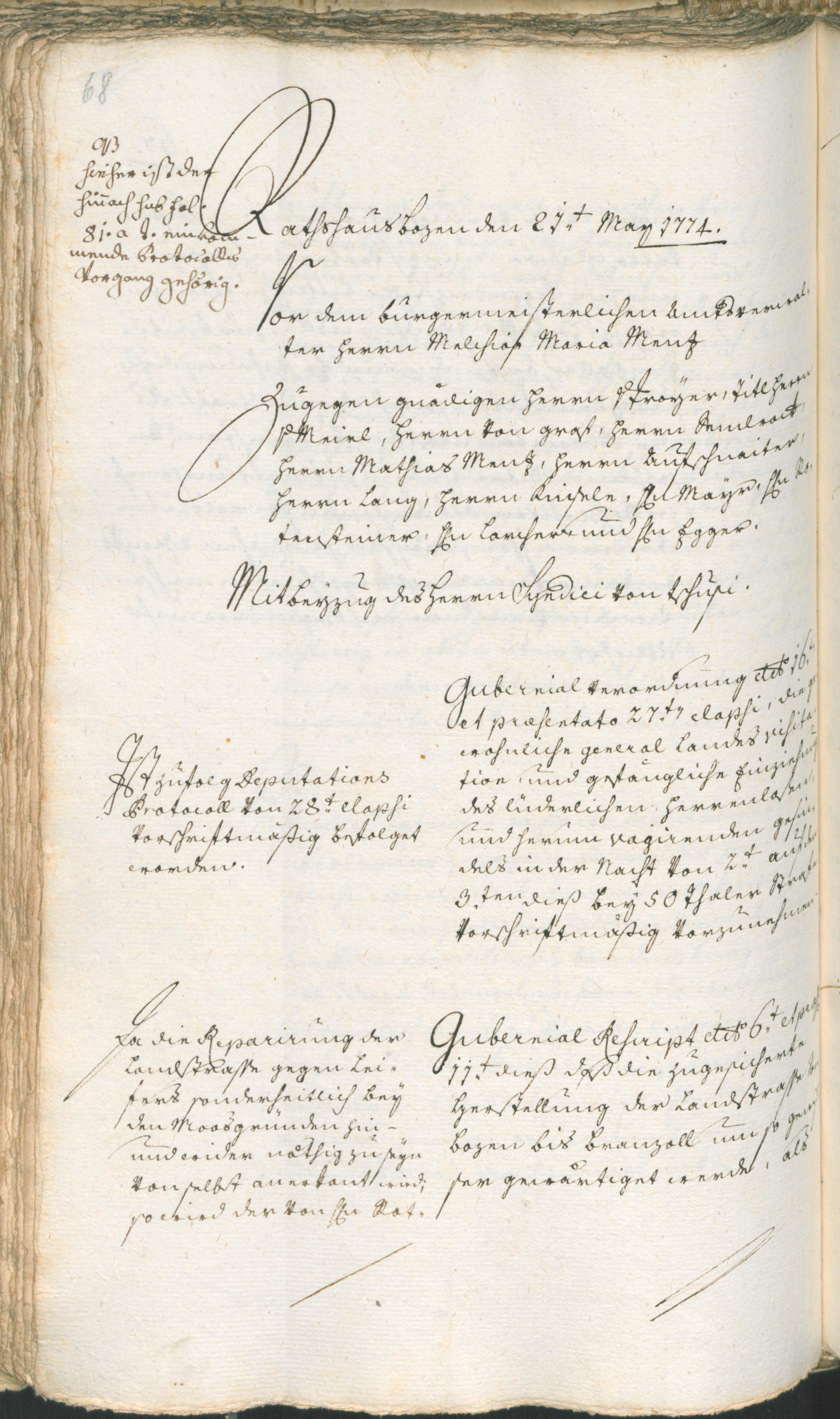 Civic Archives of Bozen-Bolzano - BOhisto Ratsprotokoll 1774/77 