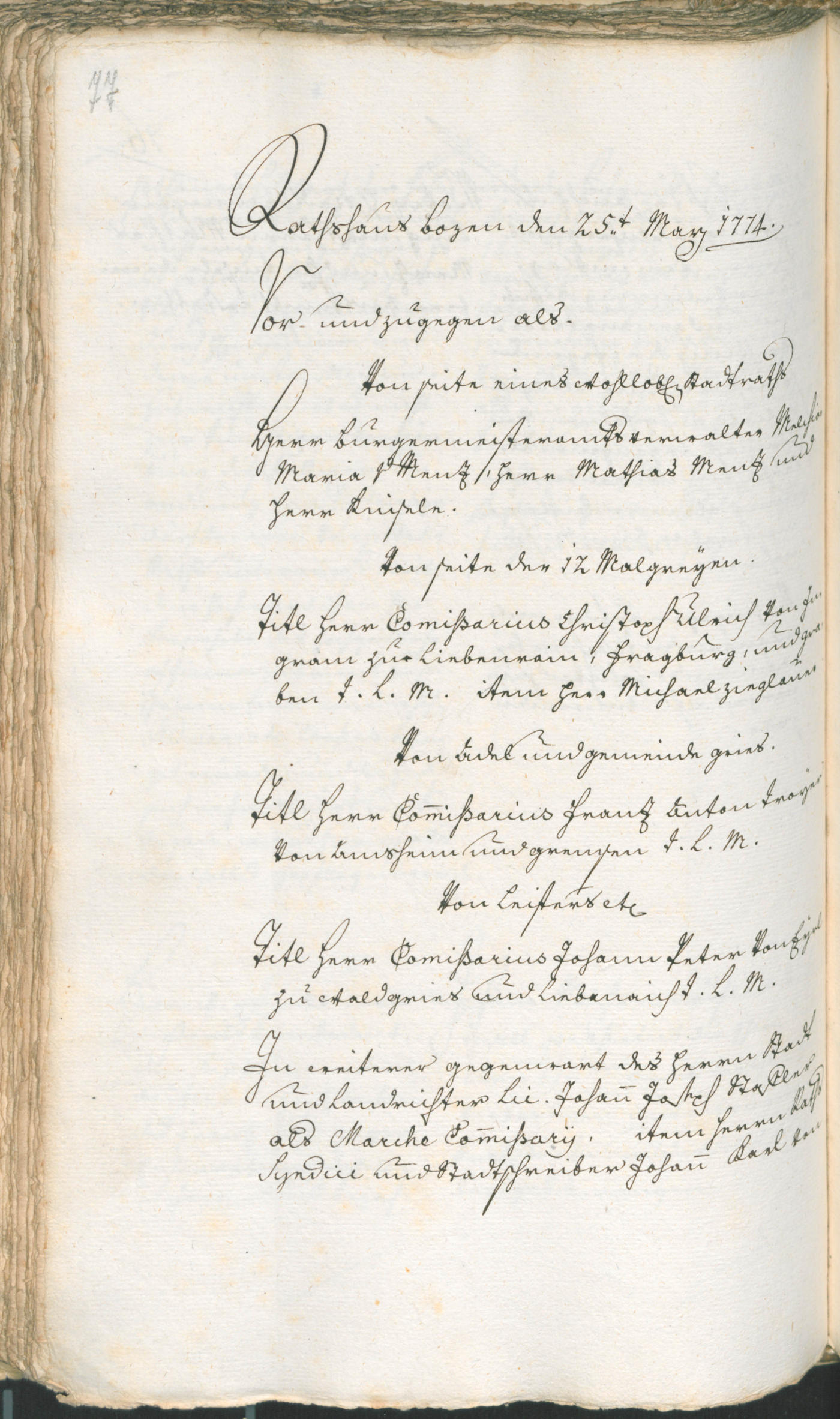 Archivio Storico della Città di Bolzano - BOhisto protocollo consiliare 1774/77 