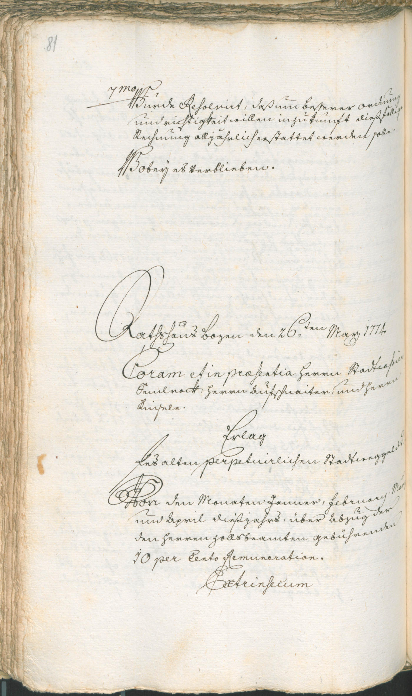 Stadtarchiv Bozen - BOhisto Ratsprotokoll 1774/77 