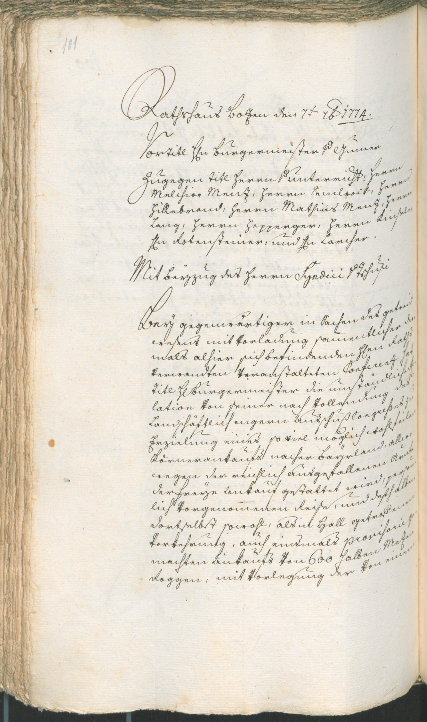 Archivio Storico della Città di Bolzano - BOhisto protocollo consiliare 1774/77 