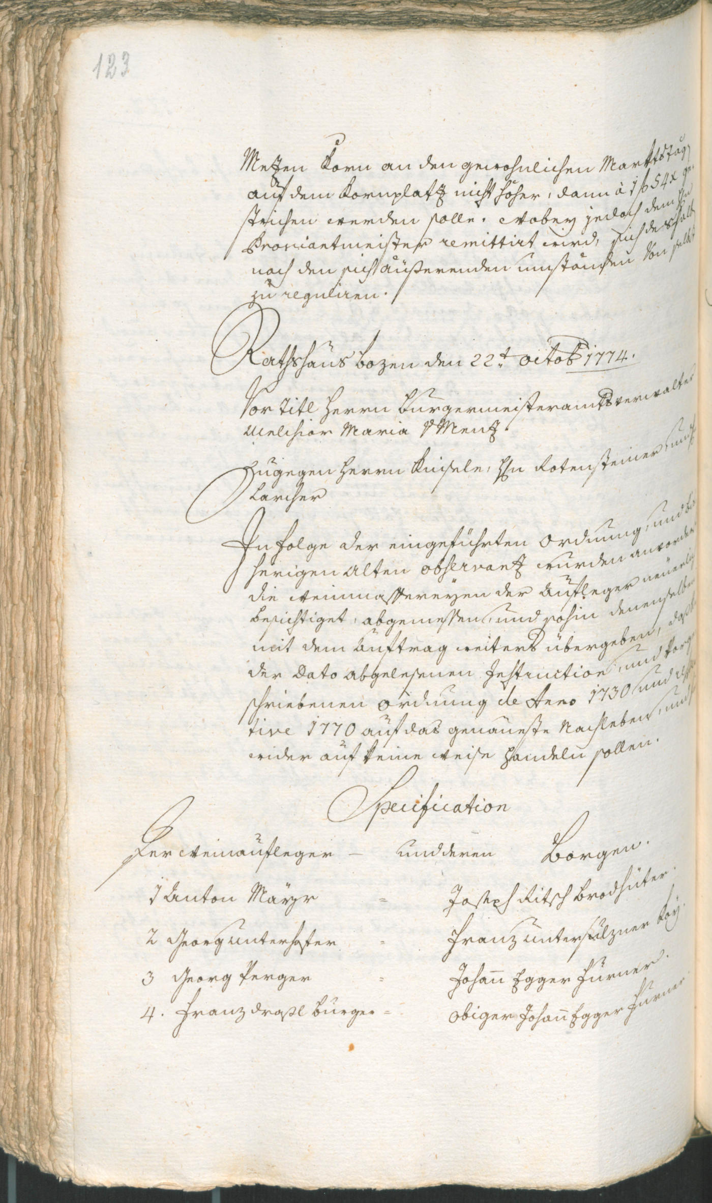 Stadtarchiv Bozen - BOhisto Ratsprotokoll 1774/77 