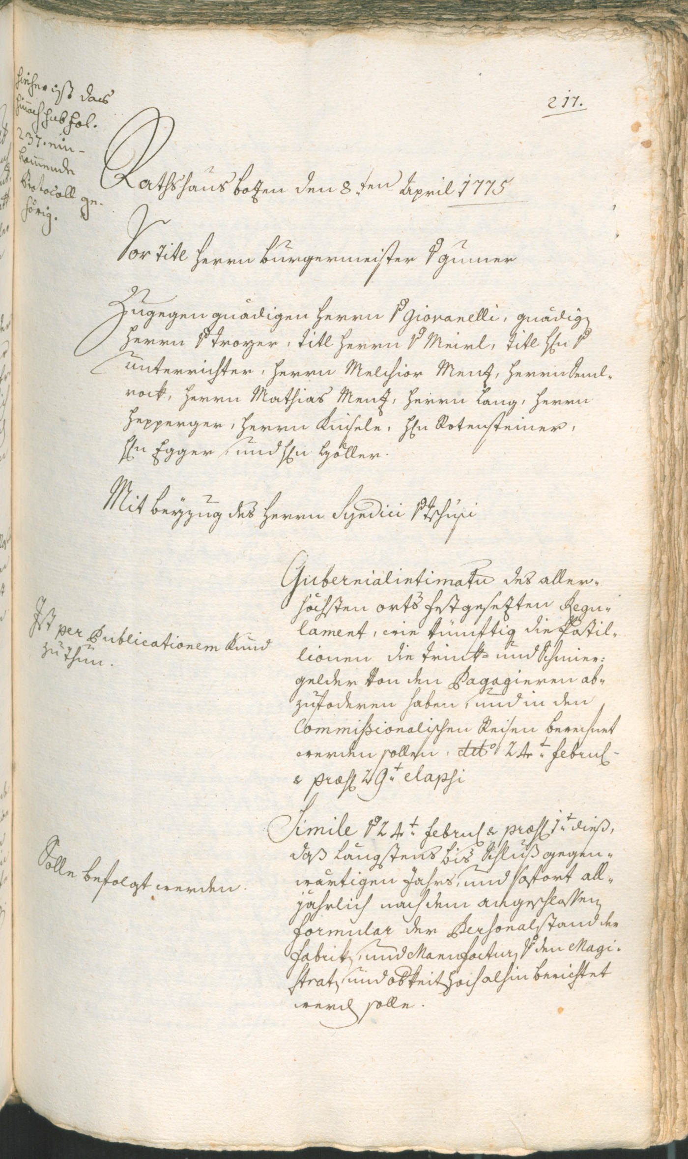 Civic Archives of Bozen-Bolzano - BOhisto Ratsprotokoll 1774/77 