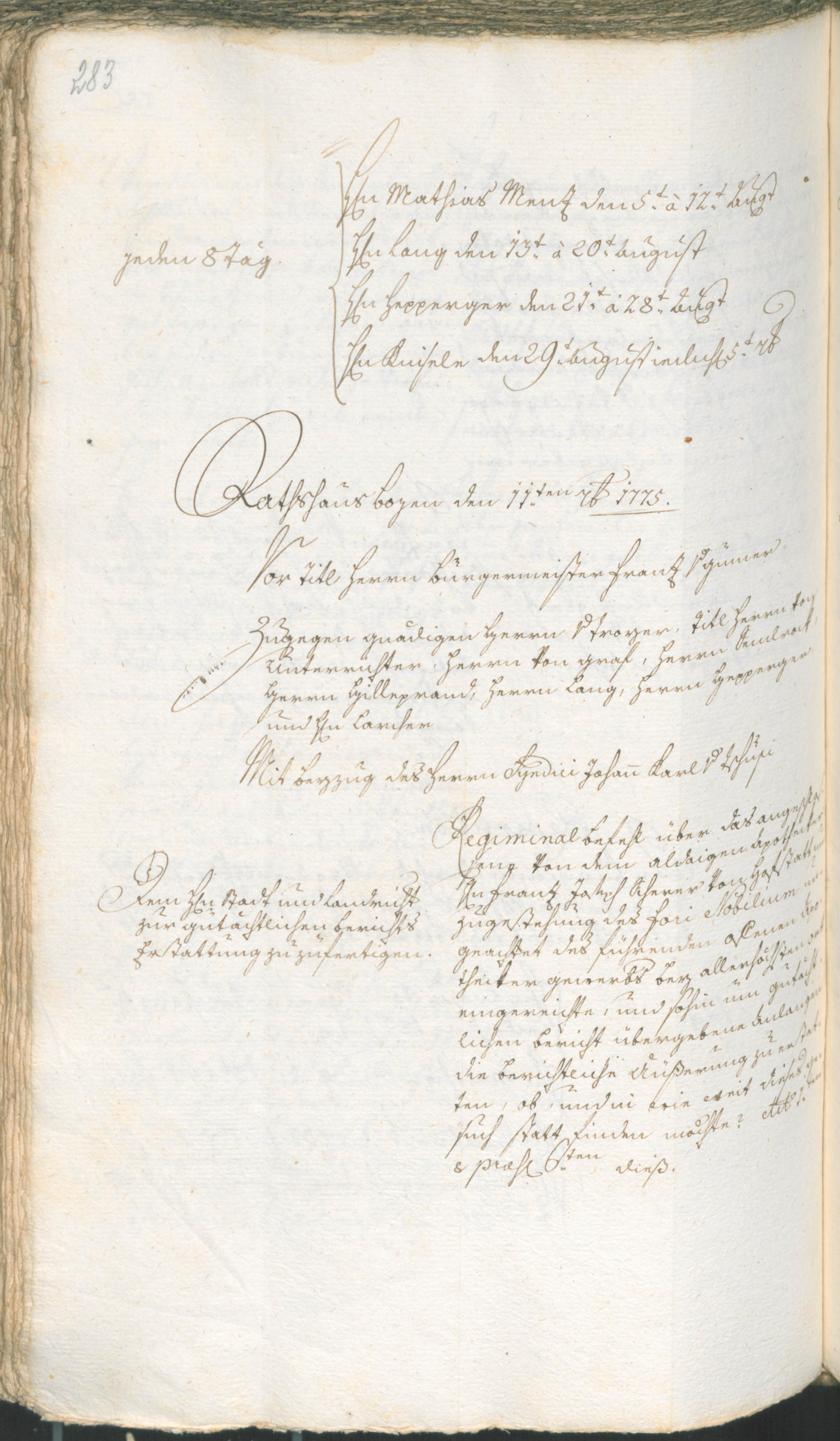 Civic Archives of Bozen-Bolzano - BOhisto Ratsprotokoll 1774/77 