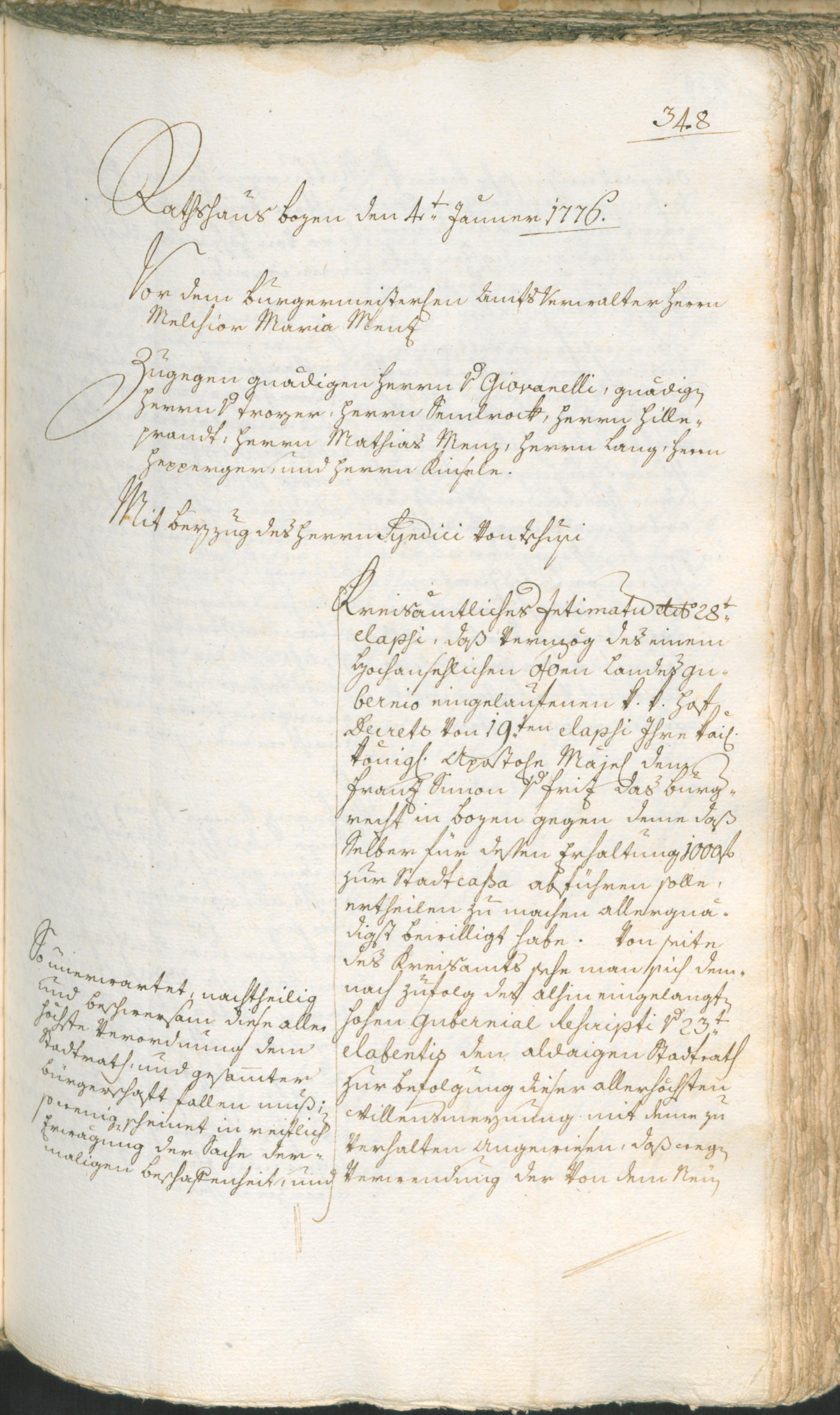 Stadtarchiv Bozen - BOhisto Ratsprotokoll 1774/77 