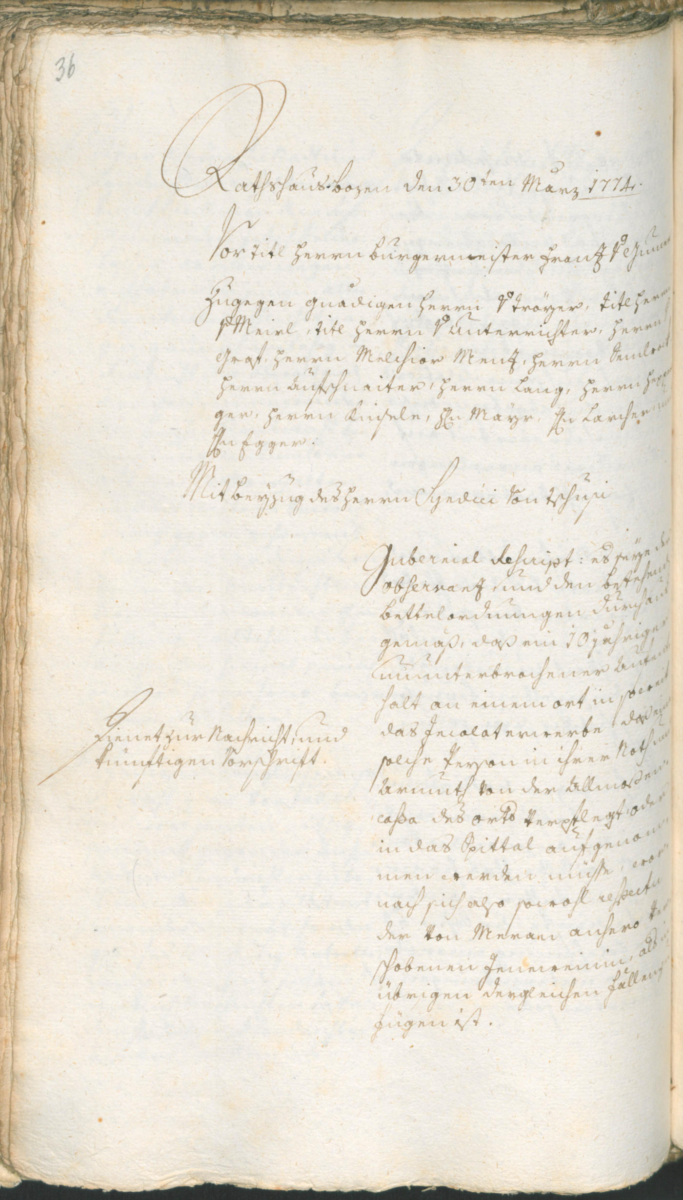 Archivio Storico della Città di Bolzano - BOhisto protocollo consiliare 1774/77 