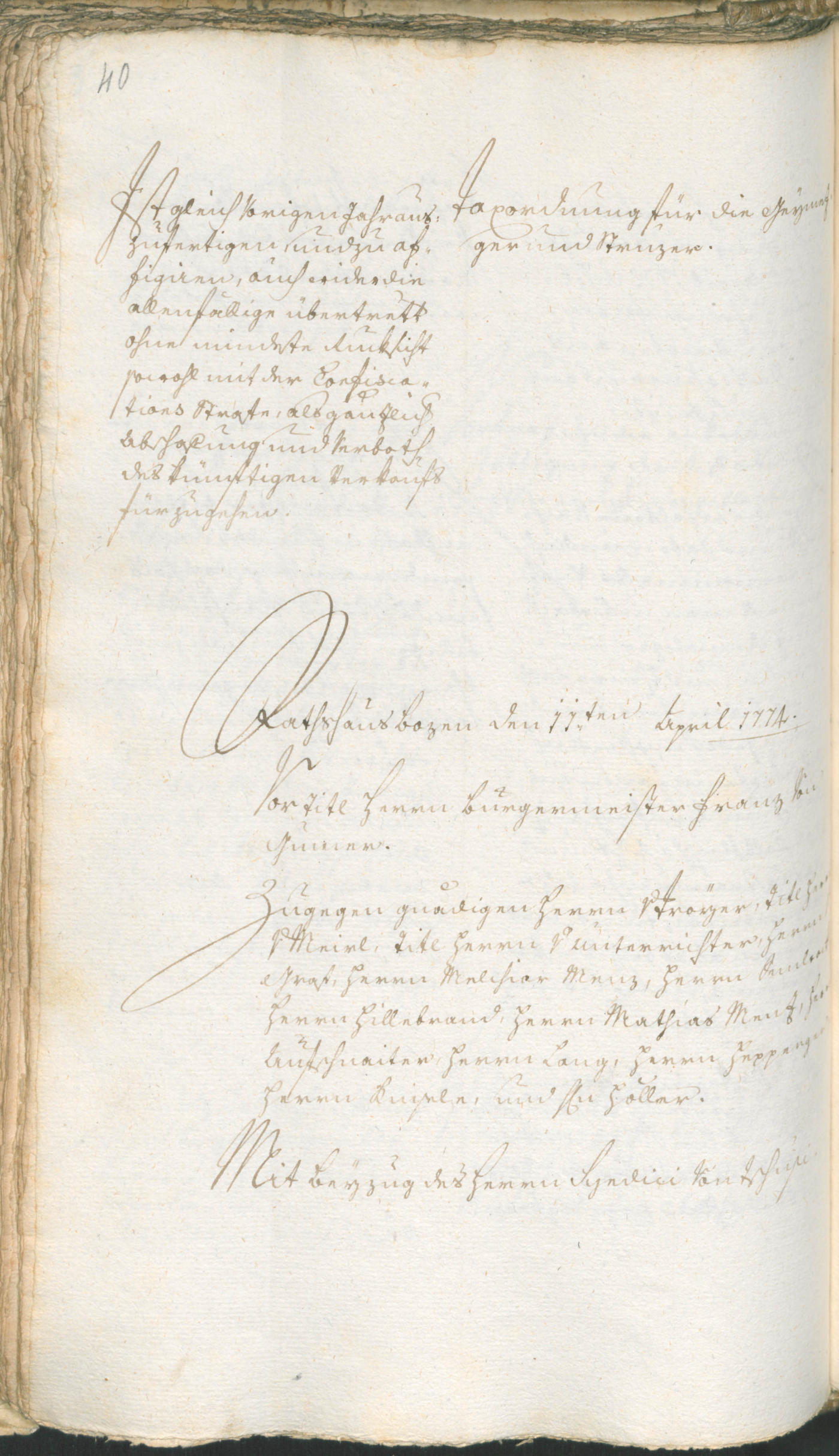 Stadtarchiv Bozen - BOhisto Ratsprotokoll 1774/77 