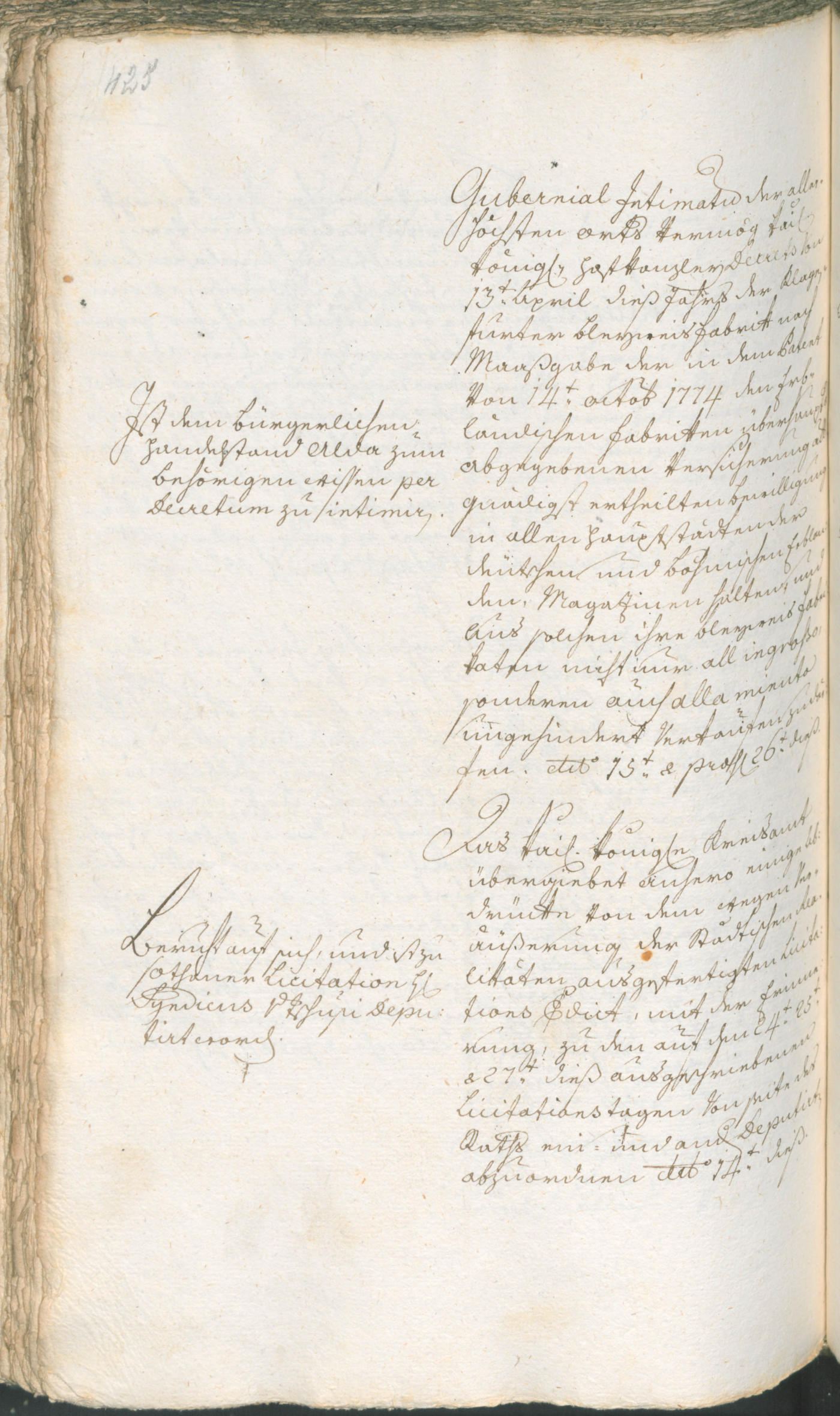 Stadtarchiv Bozen - BOhisto Ratsprotokoll 1774/77 