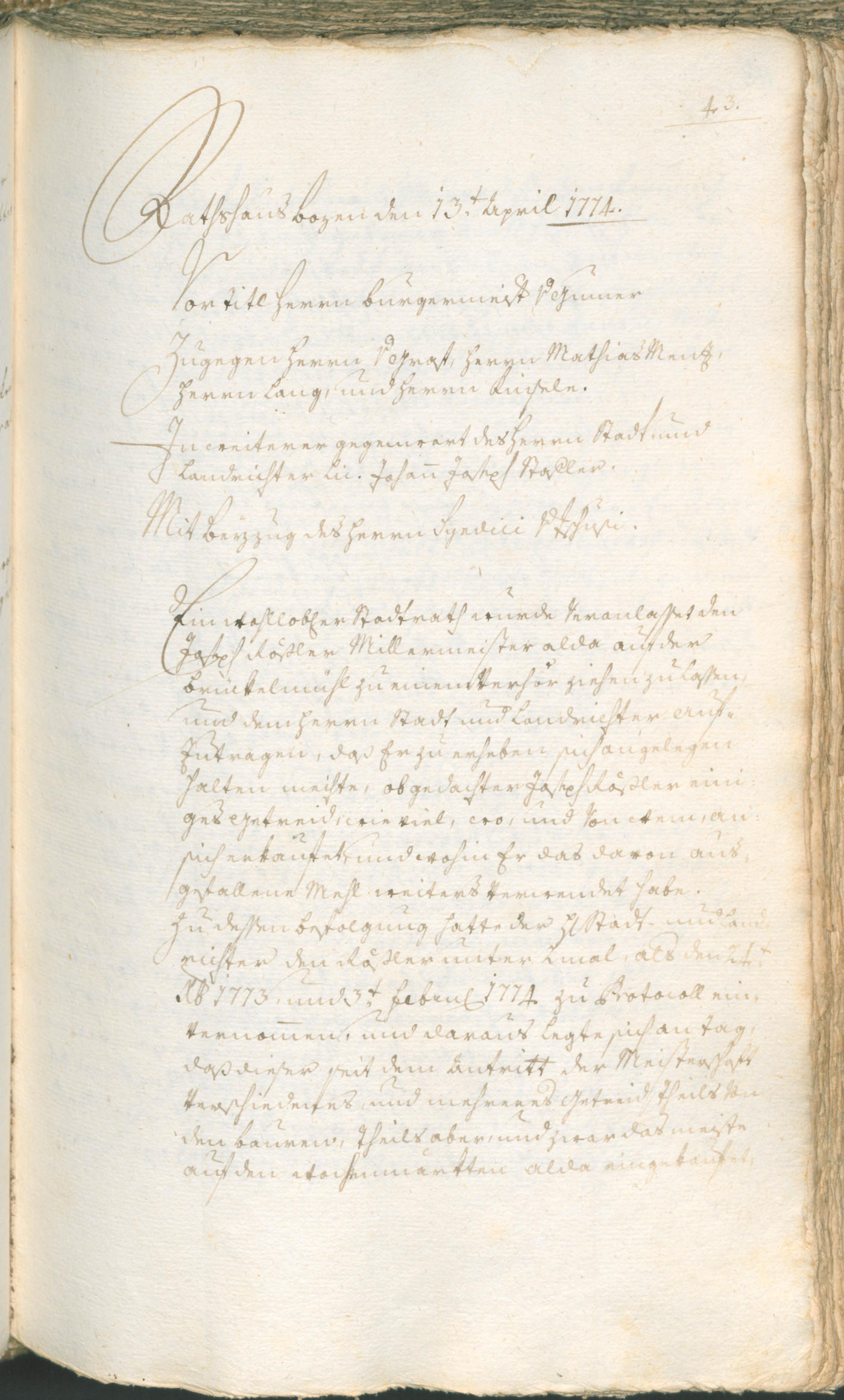 Archivio Storico della Città di Bolzano - BOhisto protocollo consiliare 1774/77 