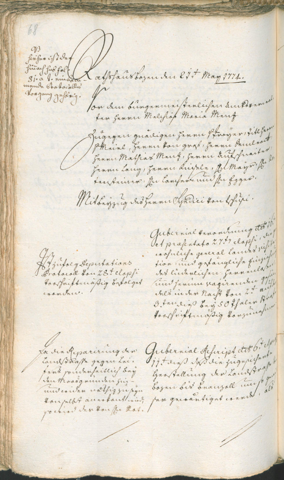 Archivio Storico della Città di Bolzano - BOhisto protocollo consiliare 1774/77 