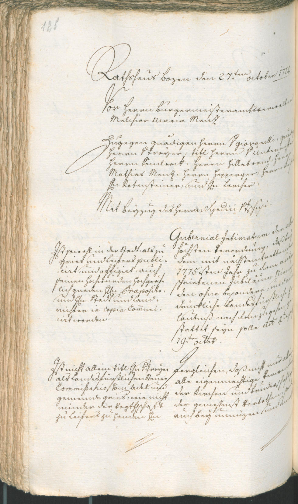 Archivio Storico della Città di Bolzano - BOhisto protocollo consiliare 1774/77 