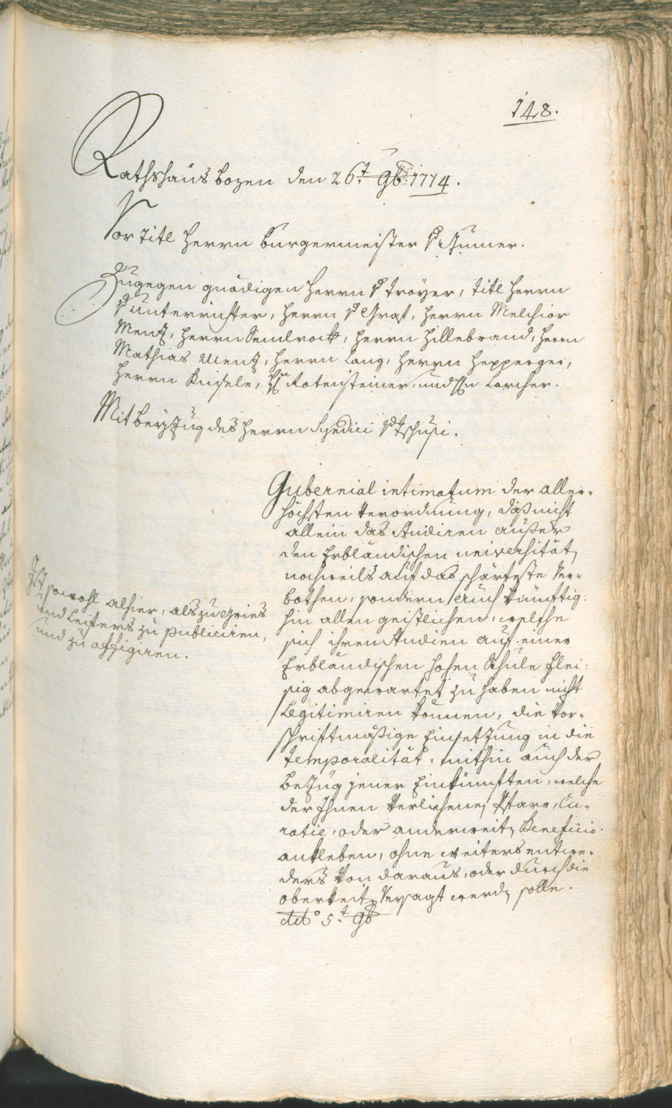 Civic Archives of Bozen-Bolzano - BOhisto Ratsprotokoll 1774/77 