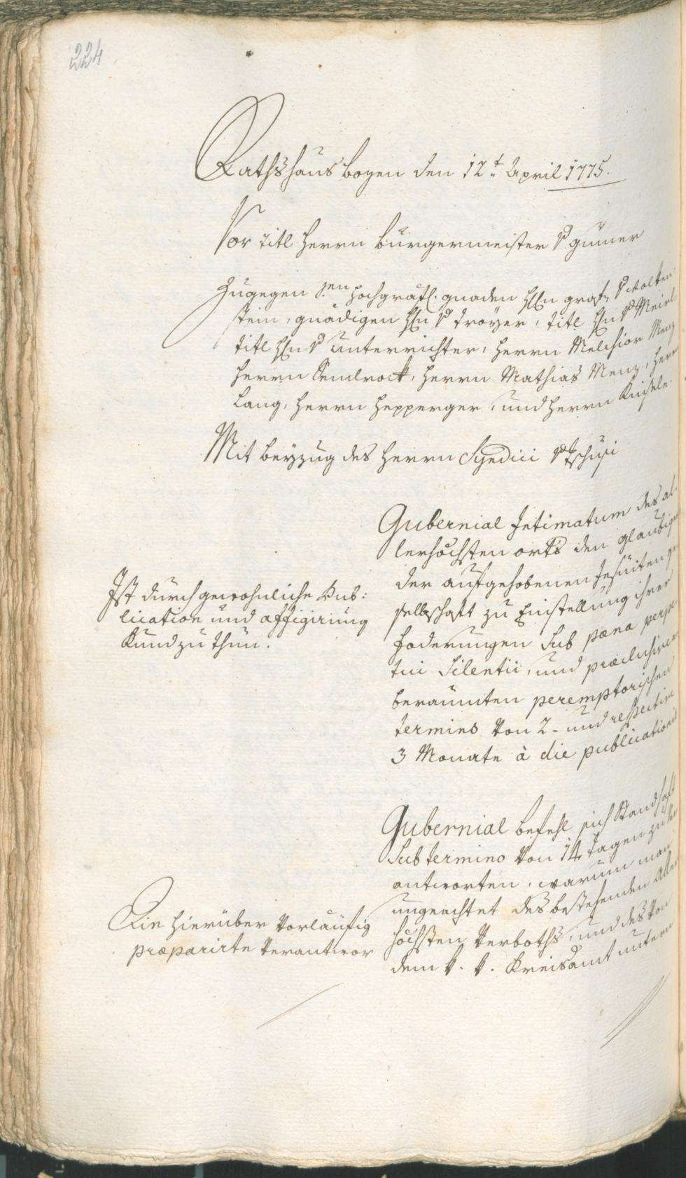 Stadtarchiv Bozen - BOhisto Ratsprotokoll 1774/77 