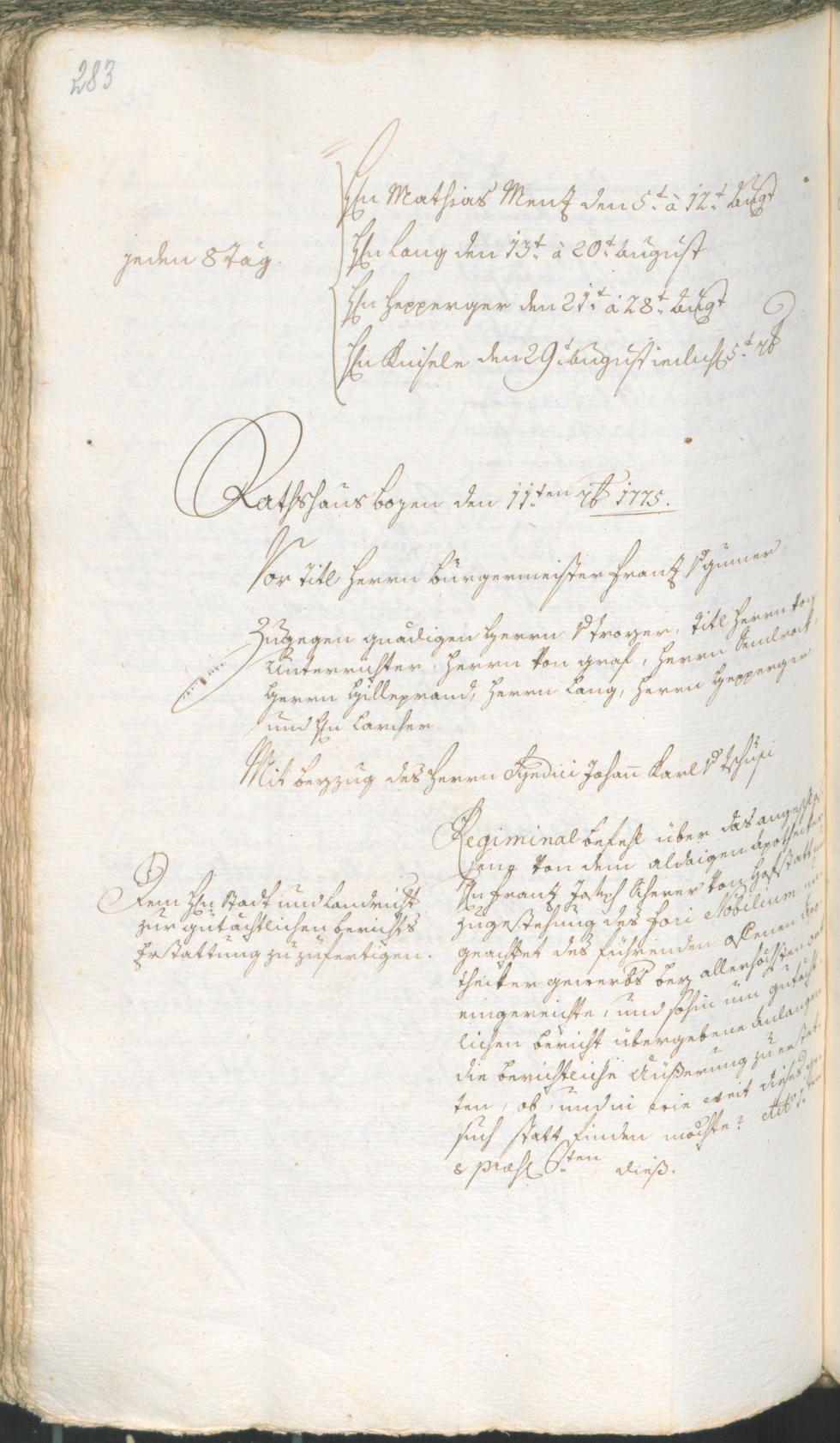 Archivio Storico della Città di Bolzano - BOhisto protocollo consiliare 1774/77 