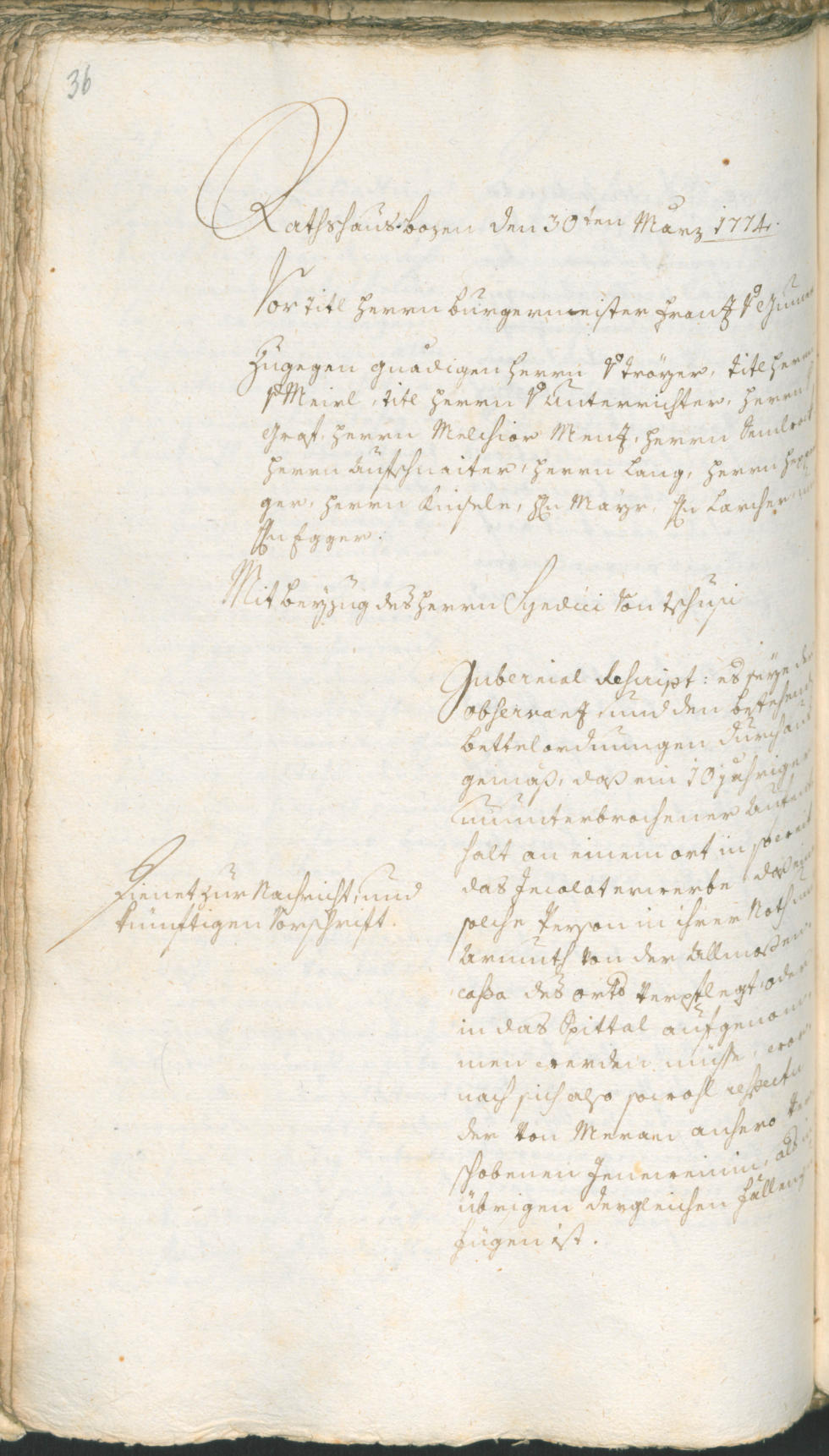 Civic Archives of Bozen-Bolzano - BOhisto Ratsprotokoll 1774/77 