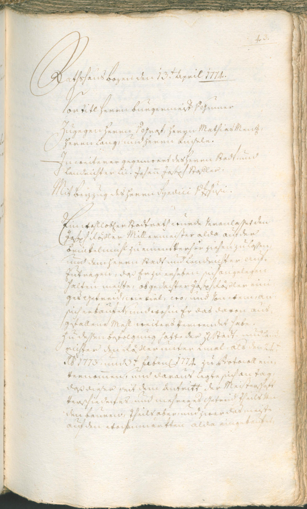 Stadtarchiv Bozen - BOhisto Ratsprotokoll 1774/77 