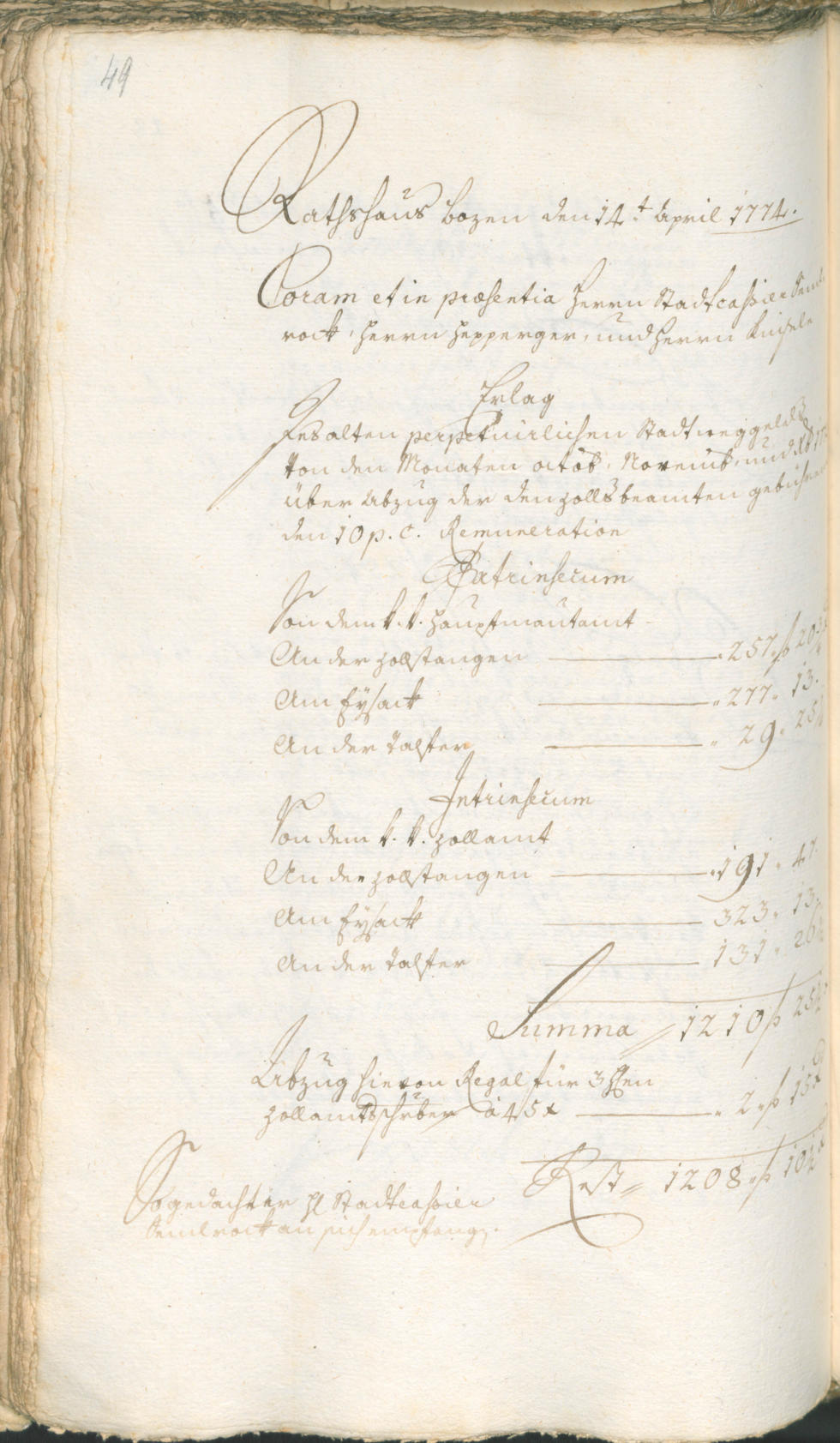 Civic Archives of Bozen-Bolzano - BOhisto Ratsprotokoll 1774/77 