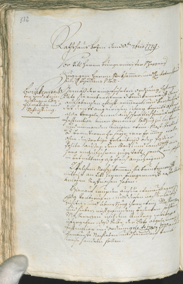 Stadtarchiv Bozen - BOhisto Ratsprotokoll 1777/80 