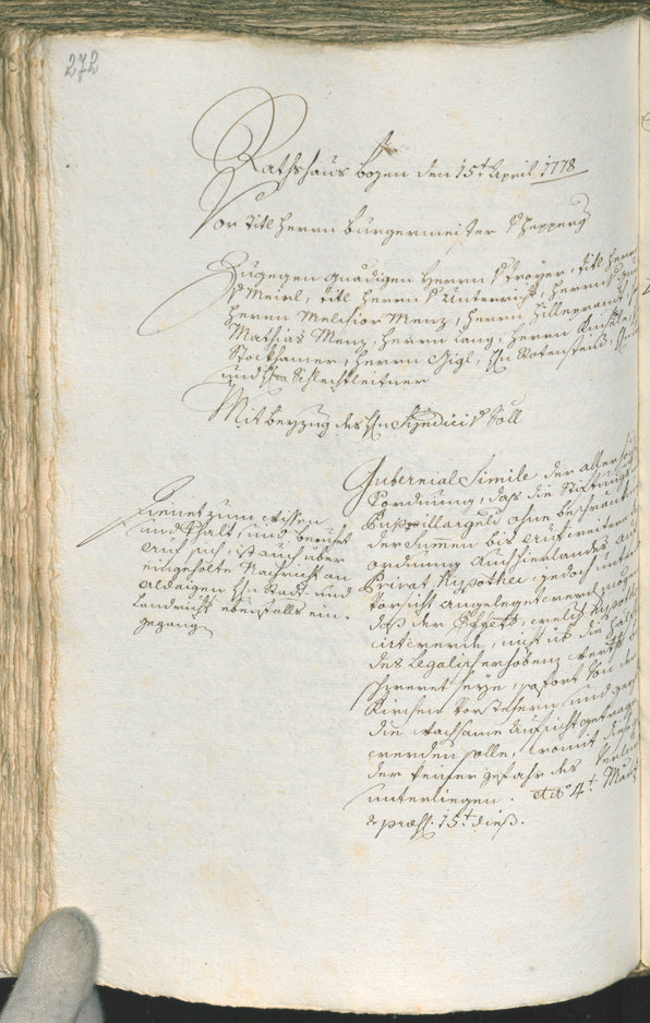 Civic Archives of Bozen-Bolzano - BOhisto Ratsprotokoll 1777/80 