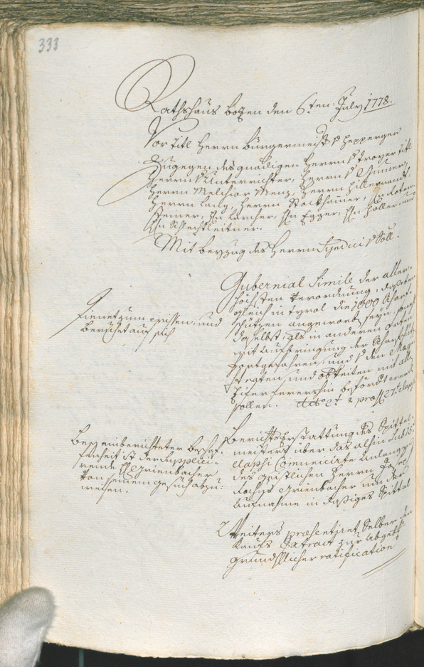 Civic Archives of Bozen-Bolzano - BOhisto Ratsprotokoll 1777/80 