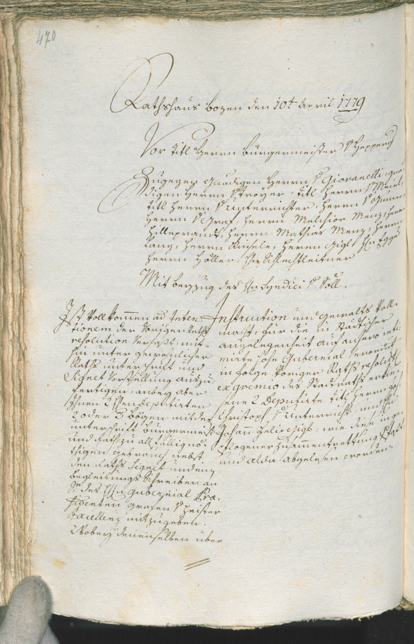 Archivio Storico della Città di Bolzano - BOhisto protocollo consiliare 1777/80 