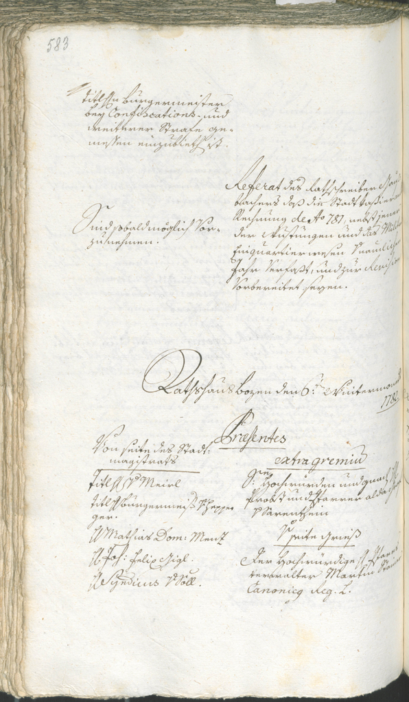 Stadtarchiv Bozen - BOhisto Ratsprotokoll 1780/83 