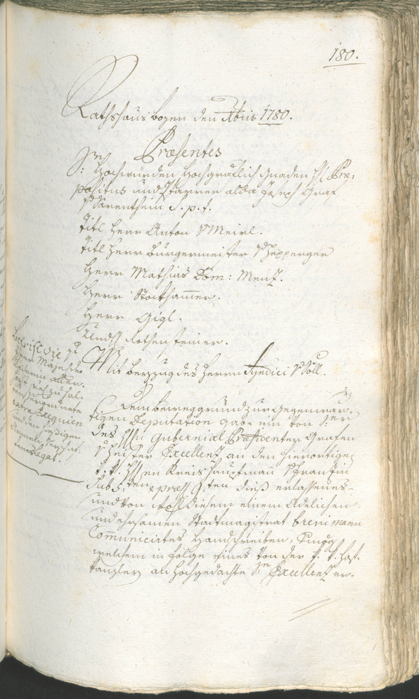 Stadtarchiv Bozen - BOhisto Ratsprotokoll 1780/83 