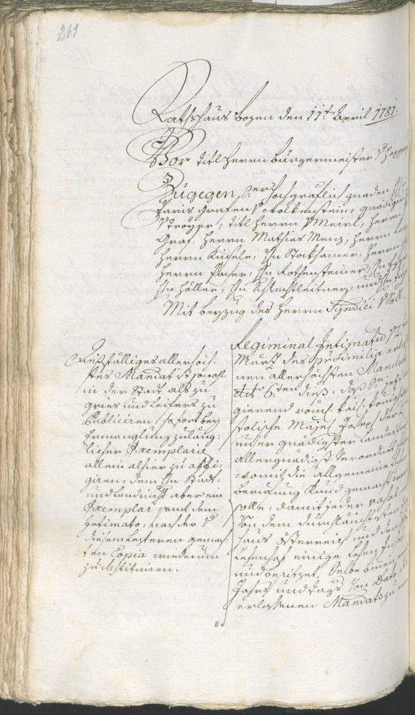 Stadtarchiv Bozen - BOhisto Ratsprotokoll 1780/83 