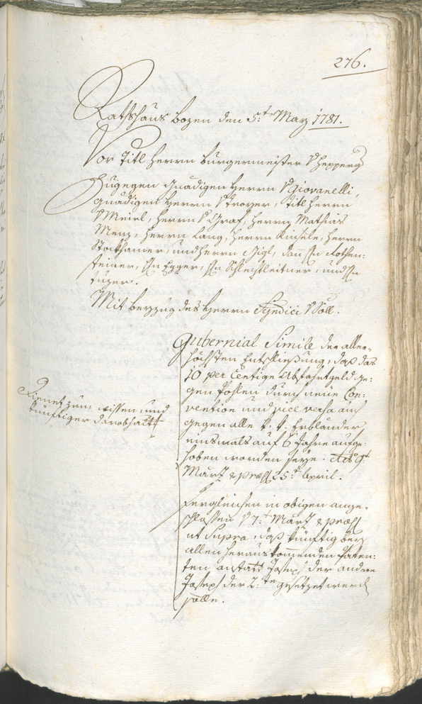 Stadtarchiv Bozen - BOhisto Ratsprotokoll 1780/83 