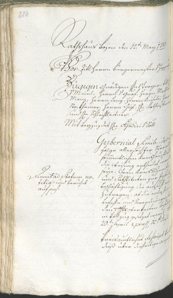 Stadtarchiv Bozen - BOhisto Ratsprotokoll 1780/83 