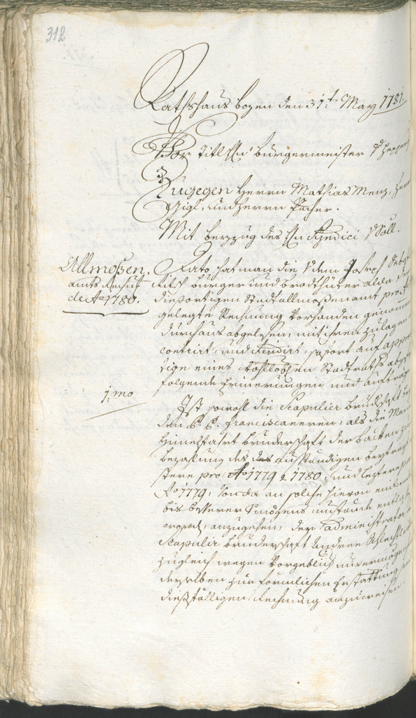 Archivio Storico della Città di Bolzano - BOhisto protocollo consiliare 1780/83 