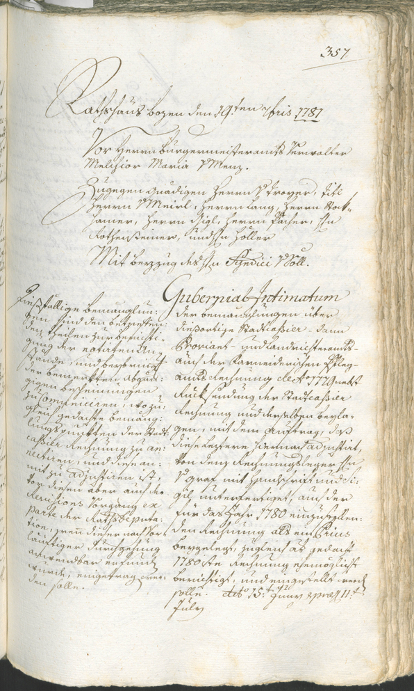 Stadtarchiv Bozen - BOhisto Ratsprotokoll 1780/83 