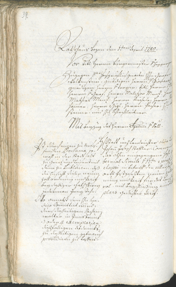 Stadtarchiv Bozen - BOhisto Ratsprotokoll 1780/83 