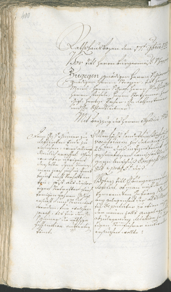 Civic Archives of Bozen-Bolzano - BOhisto Ratsprotokoll 1780/83 