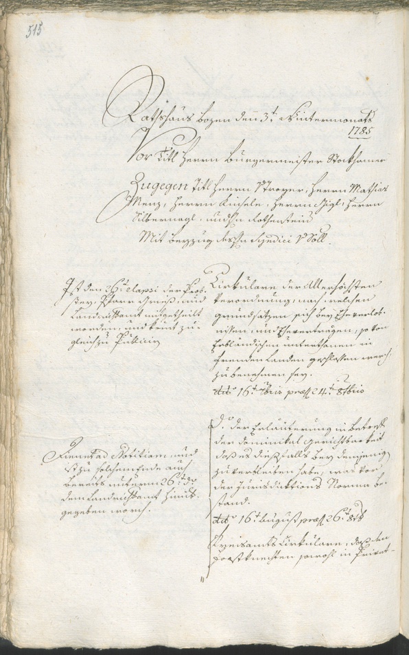 Civic Archives of Bozen-Bolzano - BOhisto Ratsprotokoll 1783/85 