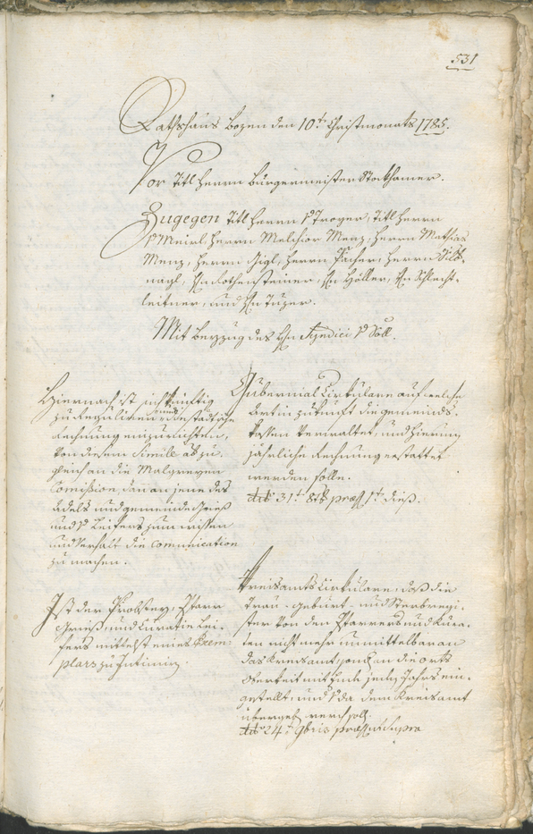 Civic Archives of Bozen-Bolzano - BOhisto Ratsprotokoll 1783/85 