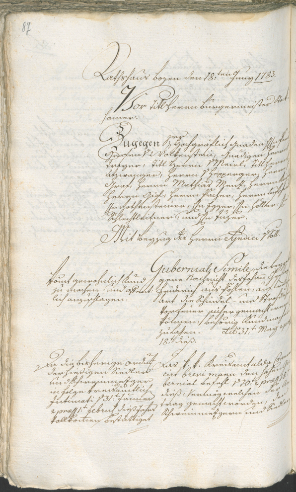 Civic Archives of Bozen-Bolzano - BOhisto Ratsprotokoll 1783/85 