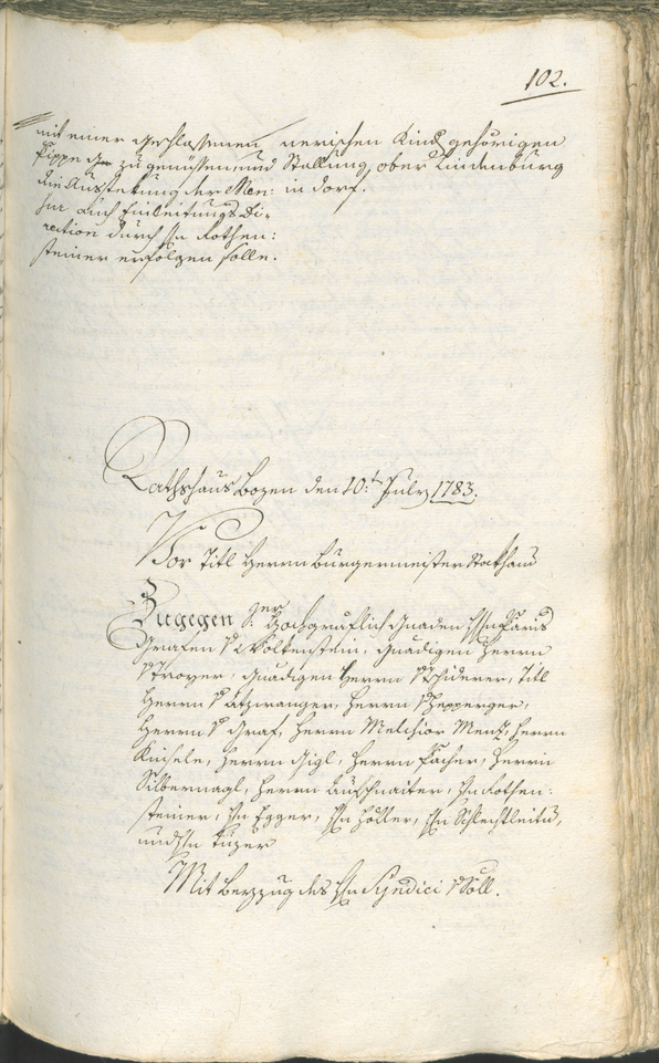 Archivio Storico della Città di Bolzano - BOhisto protocollo consiliare 1783/85 