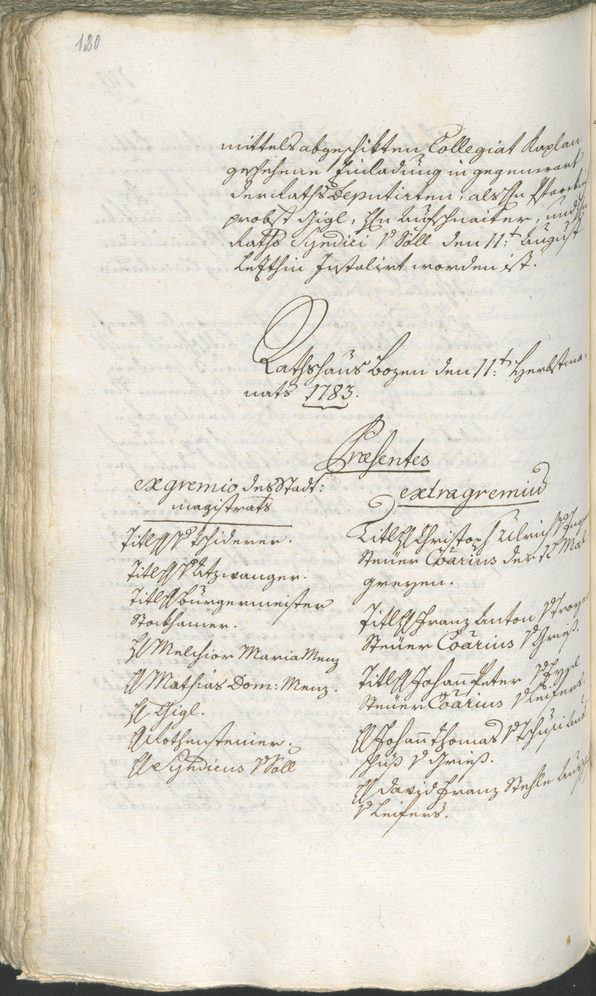 Archivio Storico della Città di Bolzano - BOhisto protocollo consiliare 1783/85 