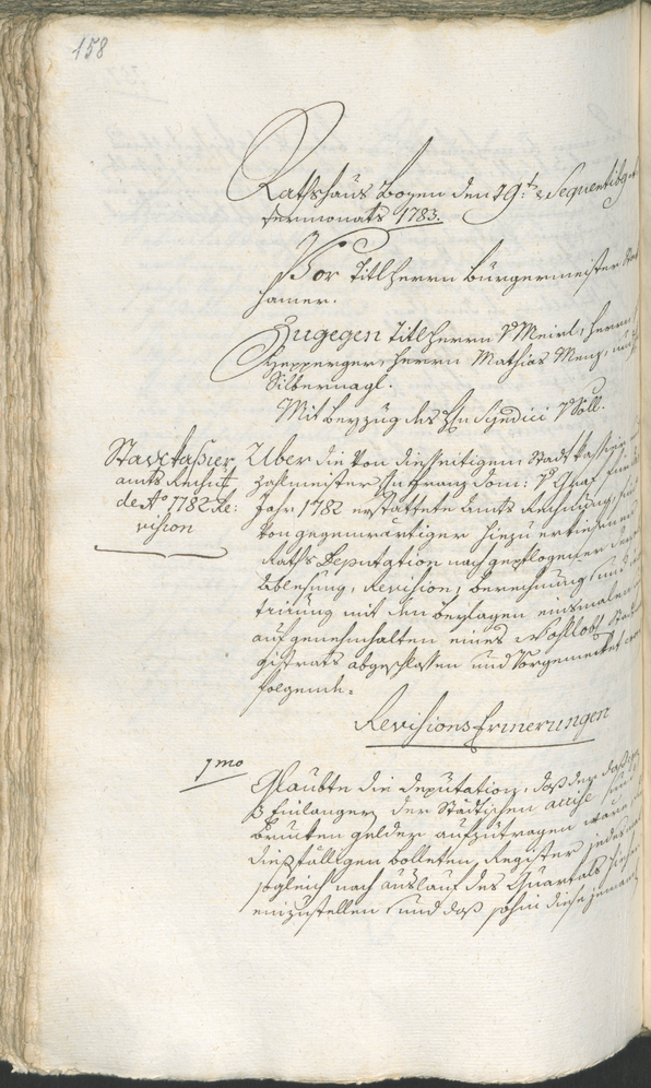 Stadtarchiv Bozen - BOhisto Ratsprotokoll 1783/85 