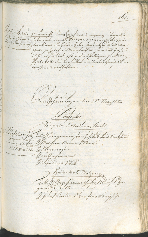 Stadtarchiv Bozen - BOhisto Ratsprotokoll 1783/85 