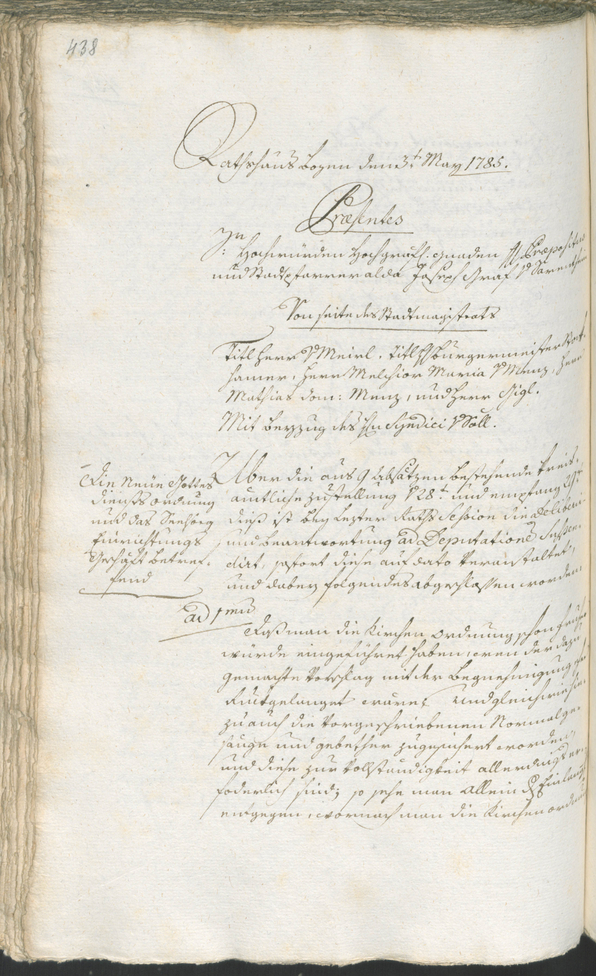 Stadtarchiv Bozen - BOhisto Ratsprotokoll 1783/85 