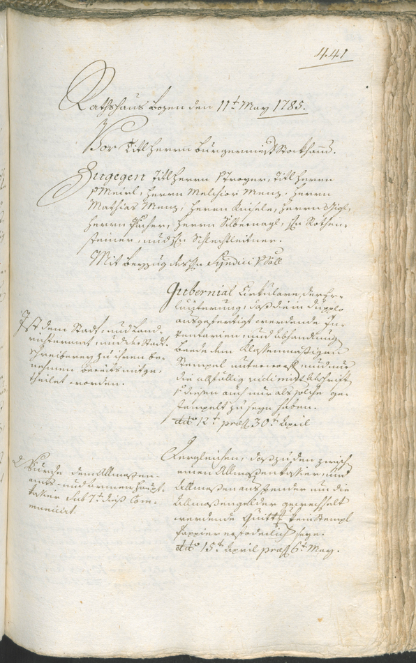 Stadtarchiv Bozen - BOhisto Ratsprotokoll 1783/85 