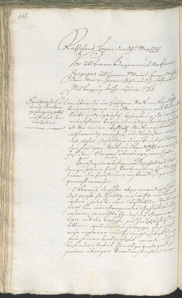 Stadtarchiv Bozen - BOhisto Ratsprotokoll 1783/85 