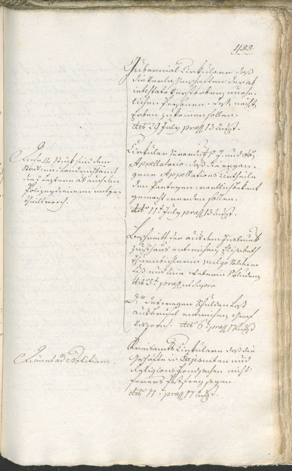 Stadtarchiv Bozen - BOhisto Ratsprotokoll 1783/85 