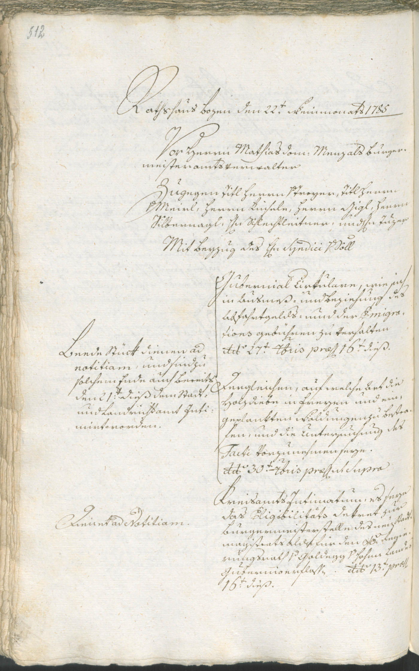 Civic Archives of Bozen-Bolzano - BOhisto Ratsprotokoll 1783/85 