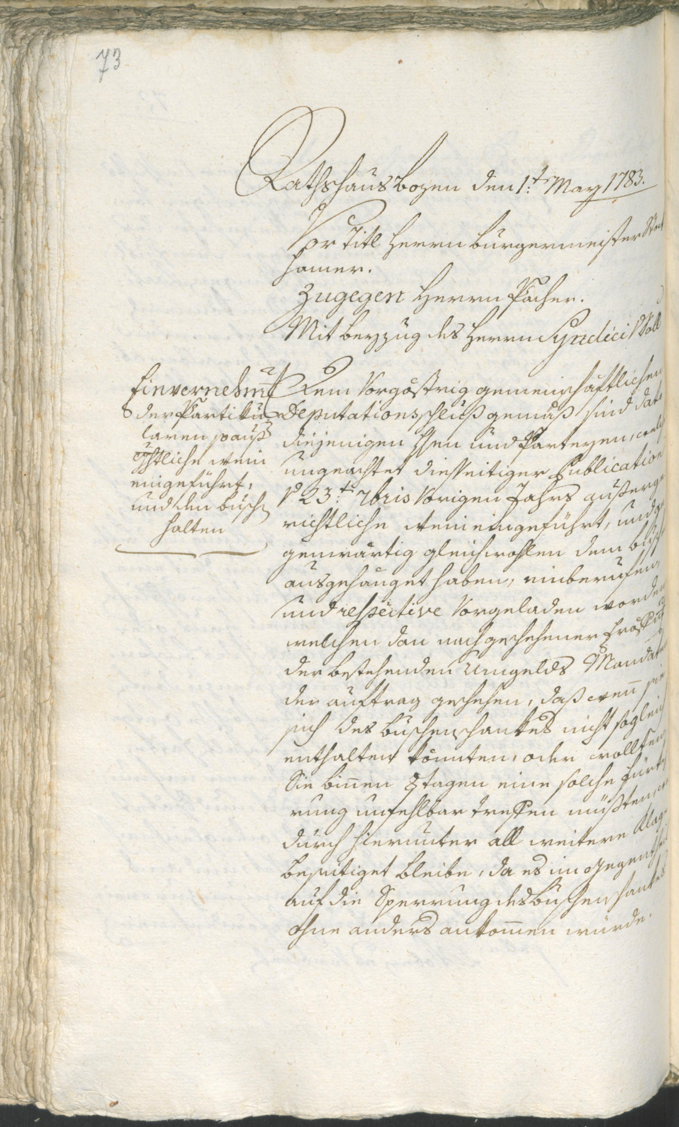 Stadtarchiv Bozen - BOhisto Ratsprotokoll 1783/85 