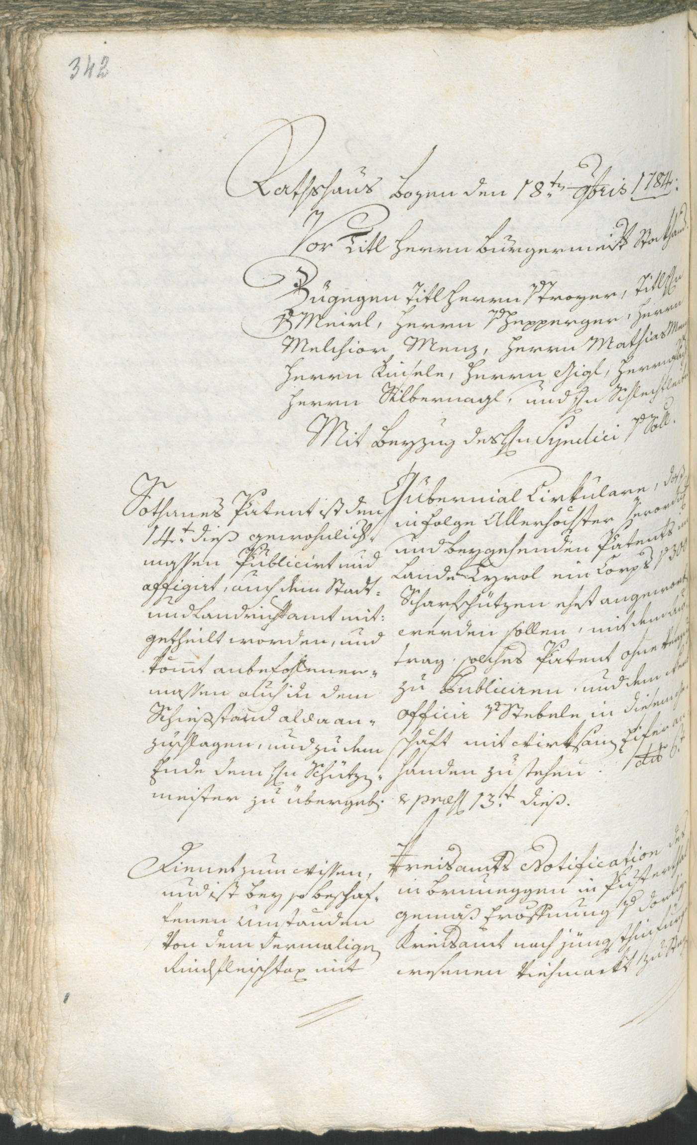 Civic Archives of Bozen-Bolzano - BOhisto Ratsprotokoll 1783/85 