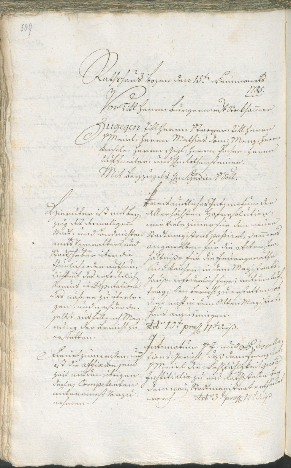 Stadtarchiv Bozen - BOhisto Ratsprotokoll 1783/85 
