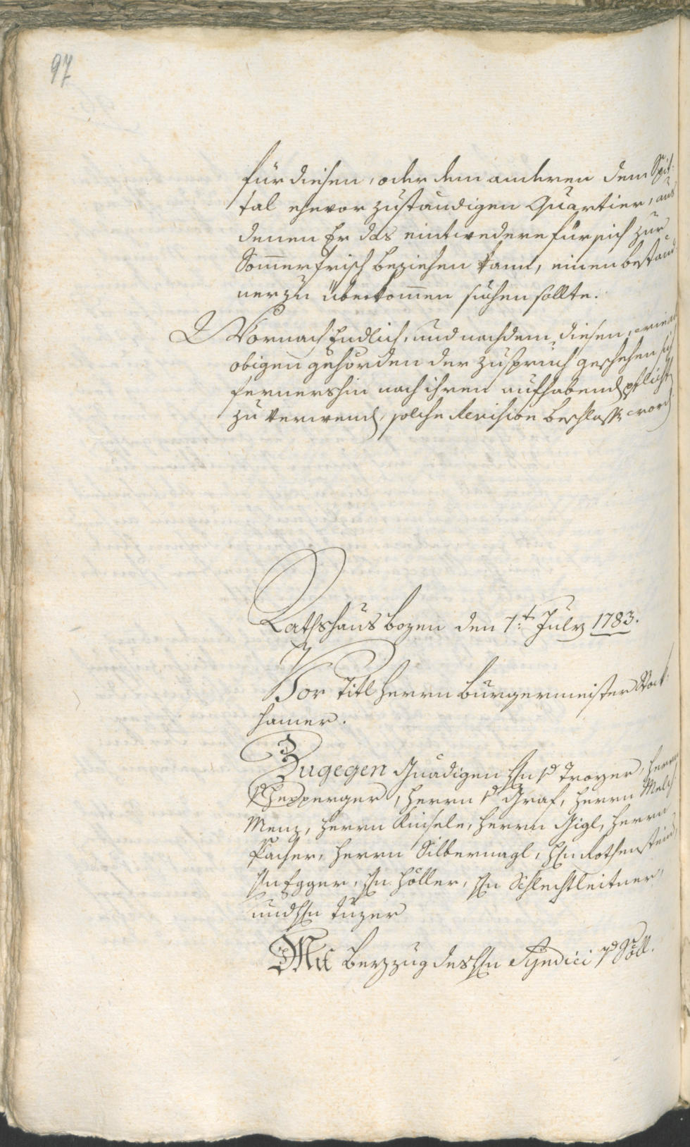 Stadtarchiv Bozen - BOhisto Ratsprotokoll 1783/85 